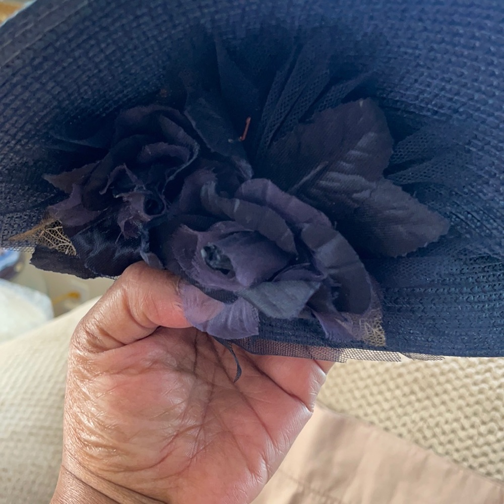 Navy blue church hat.  Vintage.